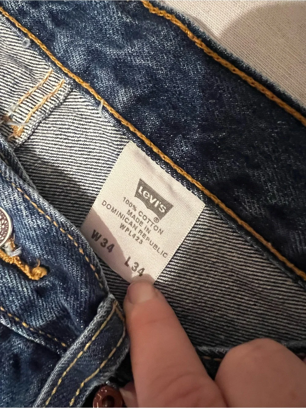 Levi’s 501 Straight Leg Jeans Dark Wash W34 L34 Vintage Y2K Denim - Picture 6 of 7